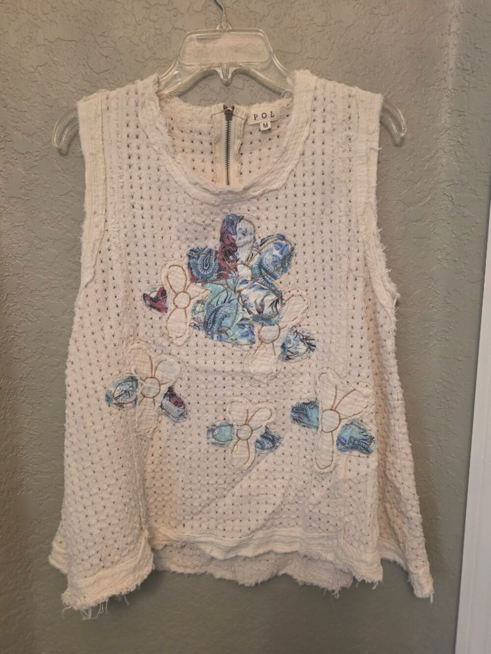 POL Flower Patch Oversized Boho Sleeveless Blouse size M EUC Cottagecore